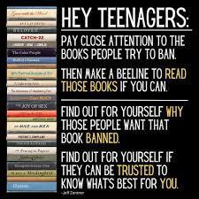 Collection of Banned Books presented by Teenagers