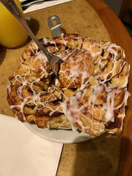 Large Skillet Cinnamon Bun with Warm Vanilla Icing