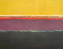 Detail from upper middle of Untitled, 1949, a color field painting by Mark Rothko, (painter) American, born Russia, 1903 - 1970. Painted 1949. Pigmented hide glue and oil on canvas. Dimensions, overall: 206.7 x 168.6 cm (81 3/8 x 66 3/8 in.). Gift of The Mark Rothko Foundation, Inc. to the National Gallery of Art, Washington, D.C.