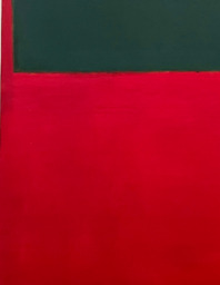 Digital photograph of Detail, middle right of Untitled (Red, Green), 1956, a color field painting by Mark Rothko, (painter) American, born Russia, 1903 - 1970. Painted 1956. Pigmented hide glue and oil on canvas. Dimensions, overall: 242.9 x 207 cm (95 5/8 x 81 1/2 in.). Gift of The Mark Rothko Foundation, Inc. to the National Gallery of Art, Washington, D.C.