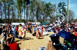 Photo of the group freestyle dance where everyone is welcomed into the circle. 