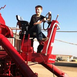 This is the first model of mechanical cotton picker, owned and restored by my step-father, Edgar Edens.  The boy posing on the picker is my son.