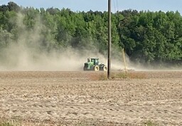 This field, across the street from my house, is being plowed in preparation to plant cotton.  We plant cotton in early May and it grows all summer.