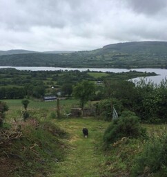 An overview of Flagmount featuring parts of Lough Graney