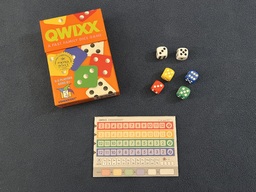 A photograph of the game Qwixx.