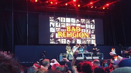 6/29/2019 in Atlantic City, NJ "Bad Religion is an American punk rock band that formed in Los Angeles, California, in 1980. The band's lyrics cover topics related to religion, politics, society, the media and science. Musically, they are noted for their melodic sensibilities and extensive use of three-part vocal harmonies. " Wikipedia: https://en.wikipedia.org/wiki/Bad_Religion