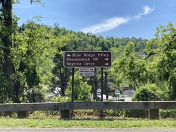 "Just north of the Blue Ridge Parkway in Virginia is Shenandoah National Park, offering 105 miles of natural beauty along Skyline Drive from Front Royal, Virginia to Afton, Virginia. Skyline Drive is a scenic roadway that runs the length of Shenandoah National Park and connects with the northern end of the Blue Ridge Parkway." Quoting the  Blue Ridge Parkway Association, https://www.blueridgeparkway.org/districts/shenandoah-national-park-region/ 