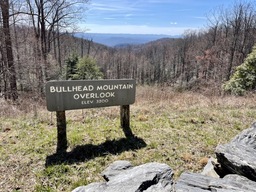 Bull Head Mountain Overlook is at milepost 233.7 and sits at an elevation of 3,200 feet. 