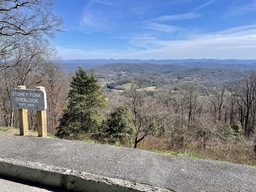 Stoney Fork Valley Overlook is located at milepost 277.3 and sits at an elevation of 3,405 feet. 