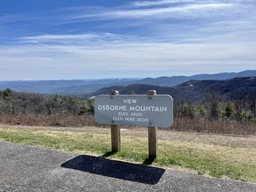 Osborne Mountain View Overlook is located at milepost 277.7 and sits at an elevation of 3,500 feet. 