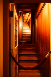 Stairs that lead into the ceiling. 