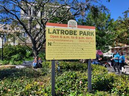 Entrance to Latrobe Park, which rests at the beginning of the French Market, a long series of open-air stalls for food and souvenir vendors.