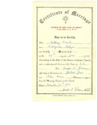 Anton Kienle & Hildegard Fetzer: Marriage Certificate