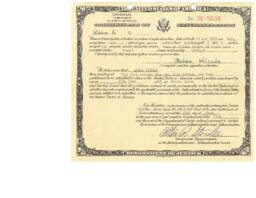 Anton Kienle: Certificate of Naturalization